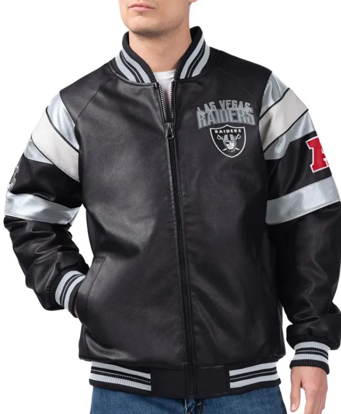 Las Vegas Raiders G-III Varsity Black Full-Zip Leather Jacket