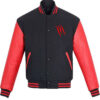 Godzilla x Kong The New Empire Black and Red Varsity Bomber Jacket