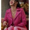Platonic 2025 Gupse Özay Pink Leather Jacket
