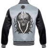 Halloween Skull Reaper Satin Varsity Jacket