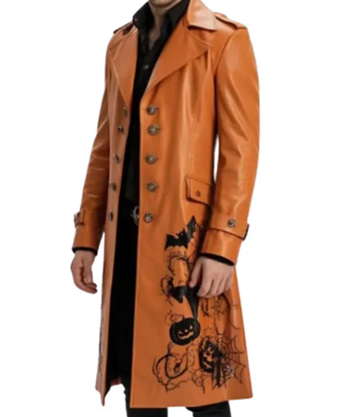 Halloween The Shadow Veil Leather Trench Coat