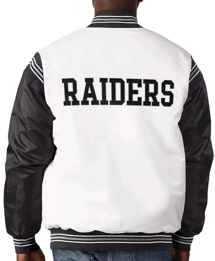 Historic Renegade Las Vegas Raiders Satin WhiteBlack Jacket