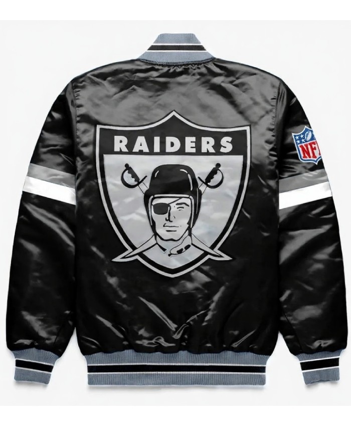 Las Vegas Raiders Home Game Black Satin Jacket