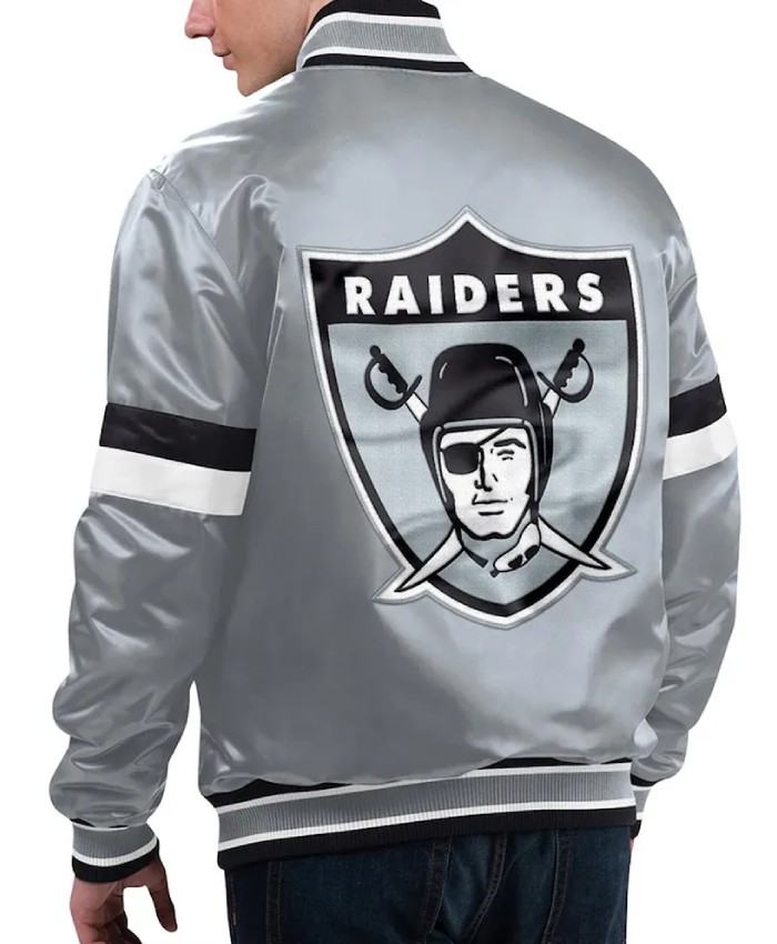 LA Raiders Gridiron Classics Home Game Silver Jacket
