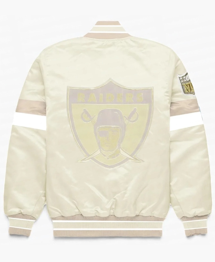 Pearl Las Vegas Raiders Home Game Full-Snap Satin Varsity Jacket