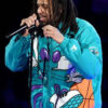J Cole 90s Charlotte Hornets Blue Jacket