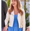 Jane Seymour Celebrity IOU 2025 White Biker Jacket
