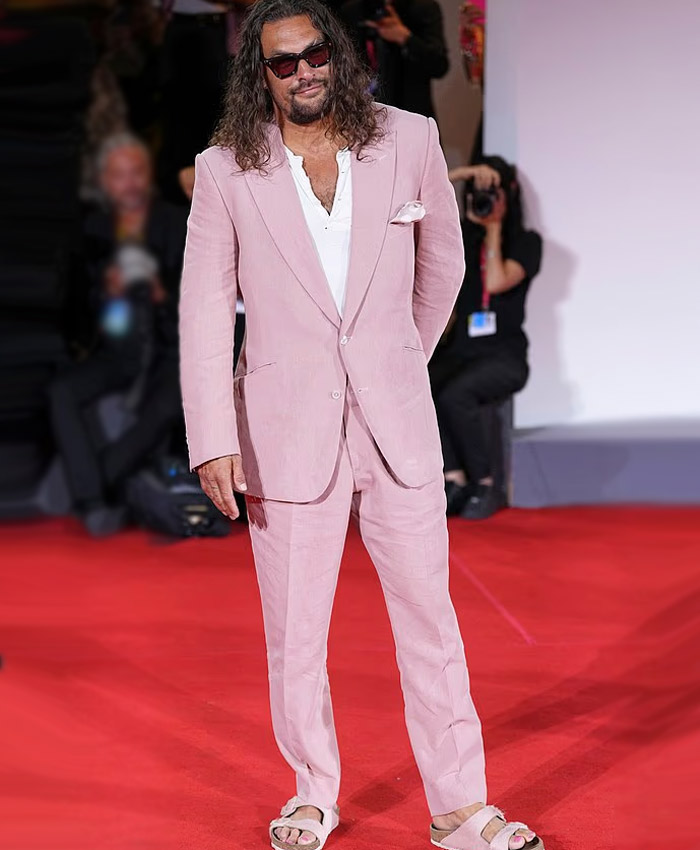 Jason Momoa Pink Shirt Jason Momoa Casual Style The Climb 2023
