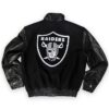 Jeff Black Varsity Wool and Leather Las Vegas Raiders Zipper Jacket
