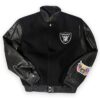 Jeff Black Varsity Wool and Leather Las Vegas Raiders Jacket