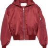 Jessie J Global Radio Studios 2025 Red Oversized Broad Bomber Zip-Up Hooded Jacket