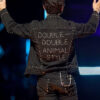 Joe Jonas Double Double Animal Style Black Cotton Jacket with Stud Embellishment