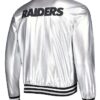 The Wild Collective Metallic Las Vegas Raiders Full-Snap Silver Jacket