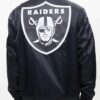 Big Logo Las Vegas Raiders Full-Snap Black Satin Bomber Jacket
