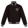 Las Vegas Raiders Black Los Angeles Varsity Full-Snap Wool Jacket