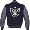 Las Vegas Raiders Letterman Varsity Black and Grey Jacket