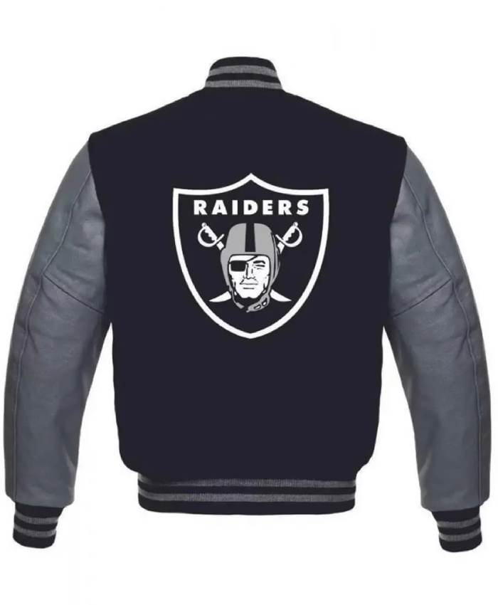 Las Vegas Raiders Letterman Varsity Black and Grey Jacket
