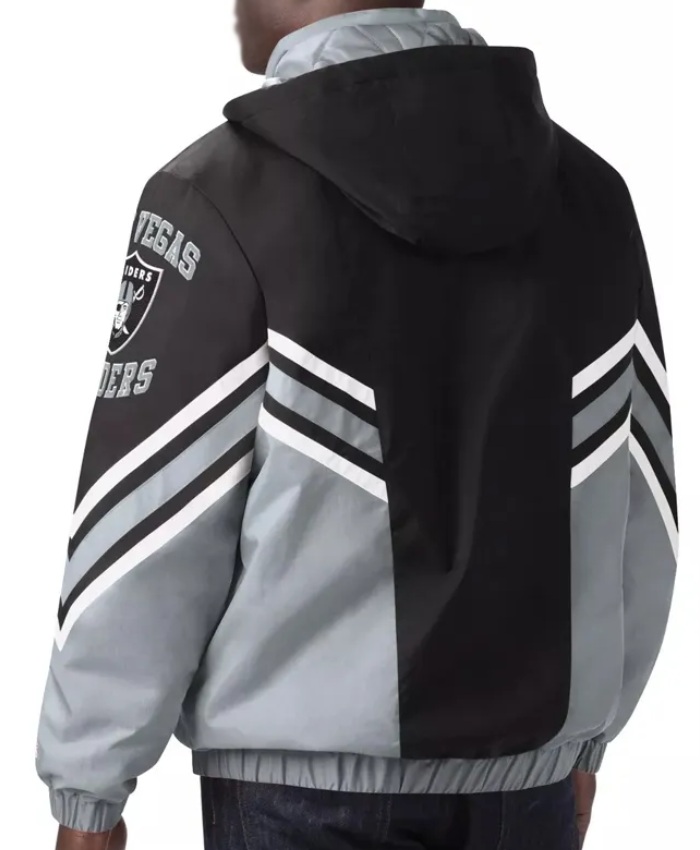 Las Vegas Raiders Maximum Full-Zip Black and Silver Hooded Jacket