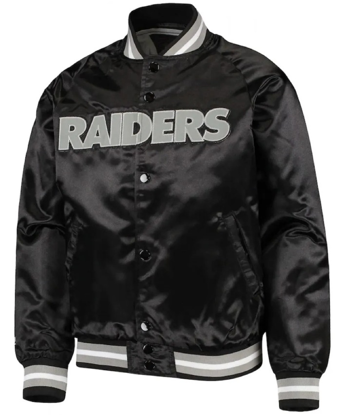 Lightweight Las Vegas Raiders Bomber Black Jacket