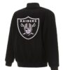 Black Las Vegas Raiders Bomber Wool Jacket