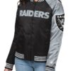 Endzone BlackGray Las Vegas Raiders Full-Snap Satin Jacket