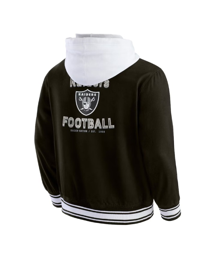 Alternative view of Las Vegas Raiders Black Cotton Hooded Jacket