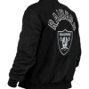 Las Vegas Raiders Historic MA-1 Full-Snap Black Varsity Jacket