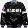Home Game Las Vegas Raiders Black Varsity Full-Snap Satin Jacket