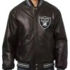Las Vegas Raiders Black Leather Jacket