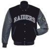 Las Vegas Raiders Black and Grey Letterman Jacket