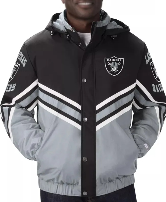 Las Vegas Raiders Black and Silver Maximum Hooded Jacket