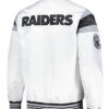 White Las Vegas Raiders Midweight Varsity Full-Snap Satin Jacket