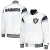Las Vegas Raiders Midweight White Satin Jacket