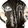 Las Vegas Raiders Official Man Oversized Leather Varsity Jacket
