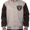 Las Vegas Raiders Front Hit Poly Twill Black and Gray Jacket