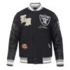 WoolLeather Las Vegas Raiders Prep Varsity BlackGray Jacket