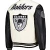 Retro Classic Las Vegas Raiders Wool and Leather Varsity Jacket - CreamBlack