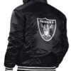 Las Vegas Raiders Trucker Full-Snap Black Satin Jacket