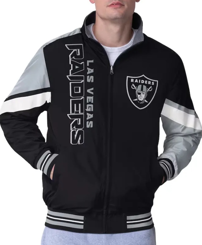 Las Vegas Raiders Strong Arm Black Full-Zip Jacket