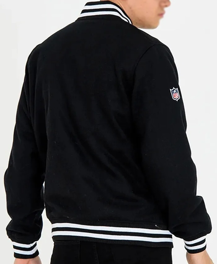 Team Las Vegas Raiders Wool Bomber Black Jacket
