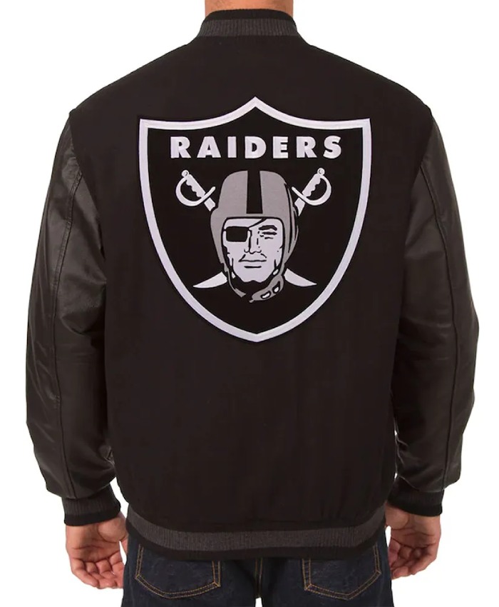 Embroidered Las Vegas Raiders Varsity Black Jacket