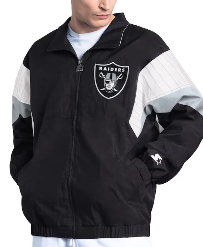Las Vegas Raiders Yard Line Black Full-Zip Jacket