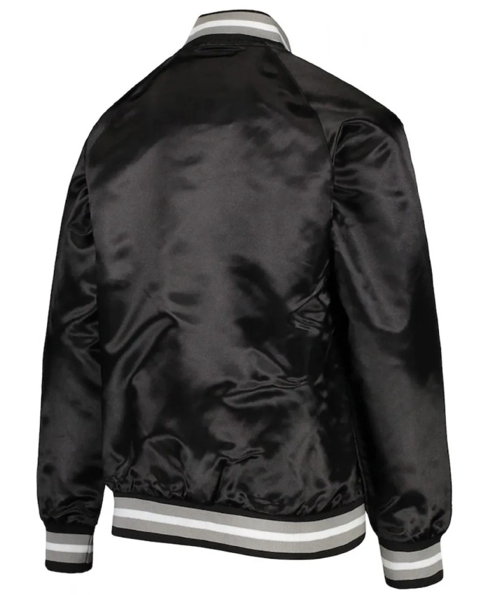 Las Vegas Raiders Bomber Lightweight Black Satin Jacket