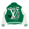 Louis Vuitton Green And White Letterman Varsity Jacket For Men and Women