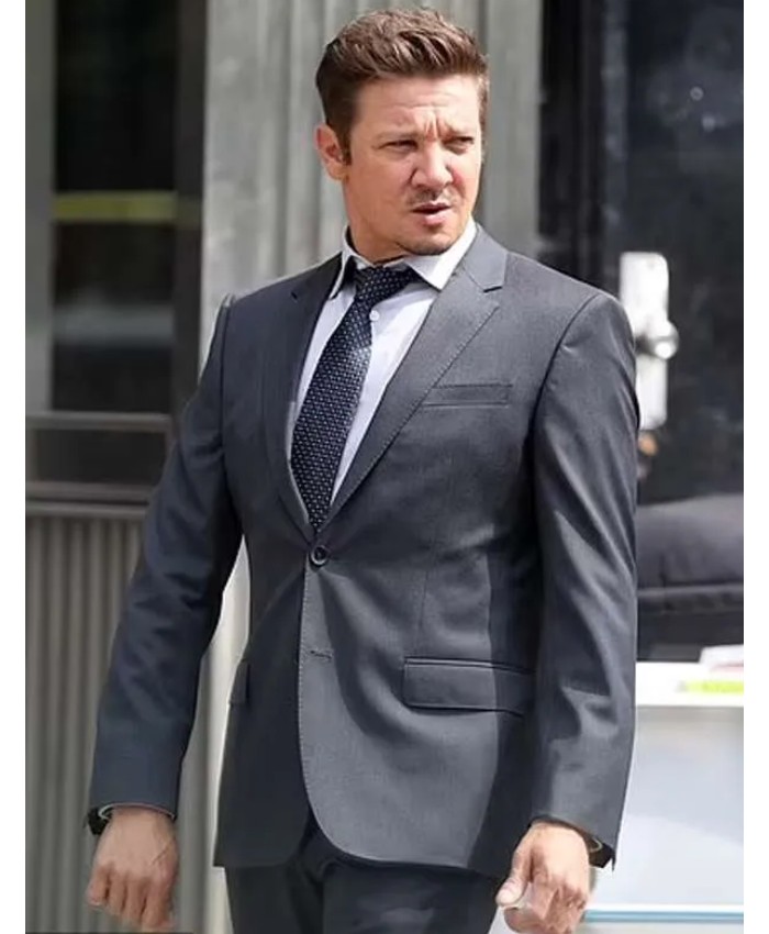 Jeremy Renner Tv Series Mayor of Kingstown S01 Mike McLusky Grey Suit