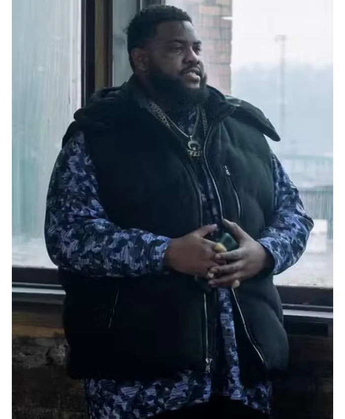 Mayor of Kingstown S03 Deverin Washington Black Puffer Vest