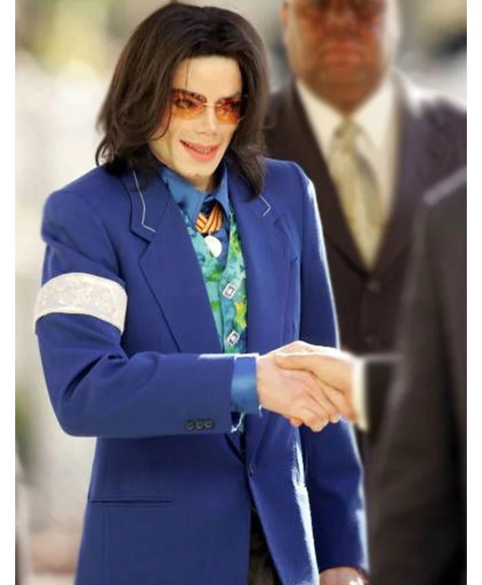 American Singer Michael Jackson Courtside Blue Blazer Coat