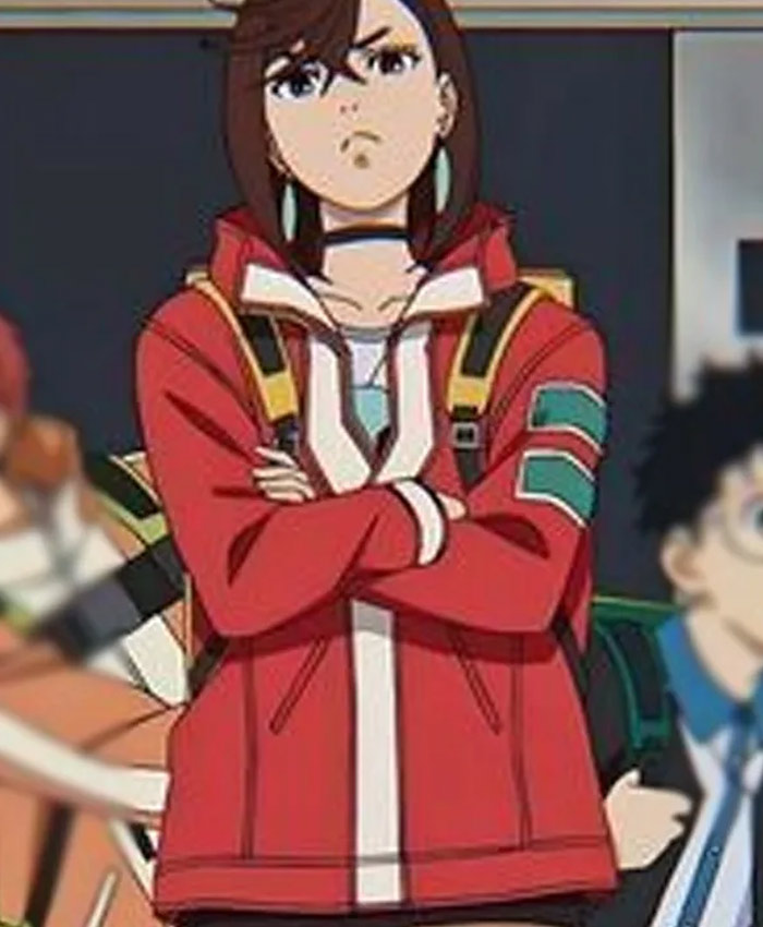 Momo Ayase Series Dandadan Red Hooded Jacket