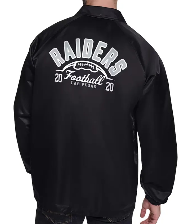 Alternative view of Las Vegas Raiders Retro Logo Coaches Jacket