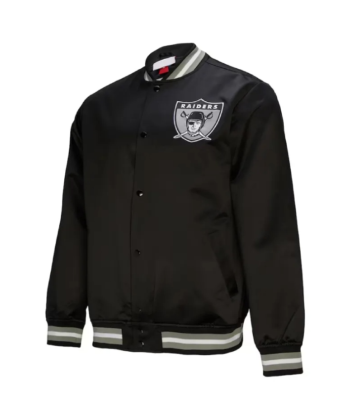 Oakland Raiders Just Win Baby Black Satin Jacket